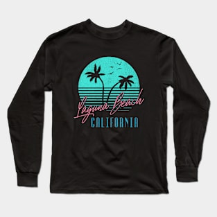 Laguna Beach Retro Sunset Long Sleeve T-Shirt